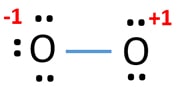 mark charges on oxygen atoms in O2 molecule